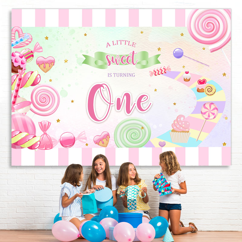 Lofaris A Little Sweet Is Turning 1st Happy Birthday Backdrop