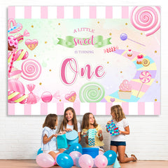 Lofaris A Little Sweet Is Turning 1st Happy Birthday Backdrop
