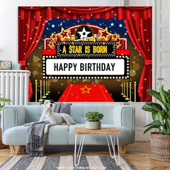 Lofaris A Star Is Born Red Curtain Happy Birthday Backdrop
