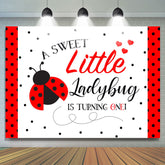 Lofaris A Sweet Little Ladybug Is Turning One Birthday Backdrop