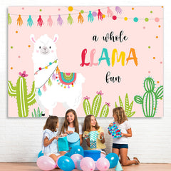 Lofaris A Whole Llama Lun Pink Birthday Backdrops For Girl