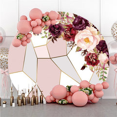 Circle Animals And Boat Round Baby Shower Backdrop