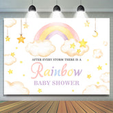 Lofaris After Storm There Is Rainbow Baby Shower Backdrop
