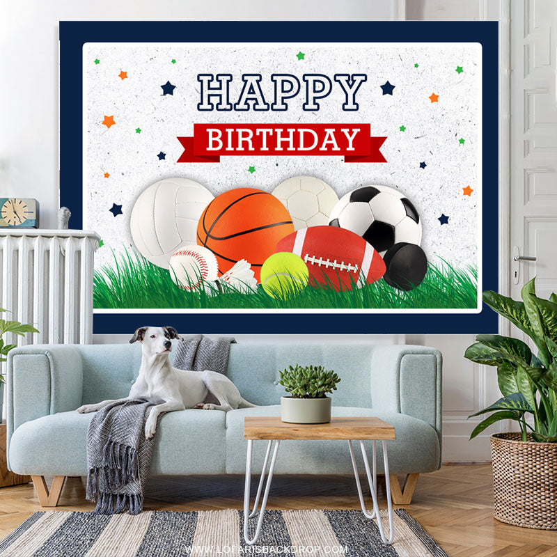 Lofaris All Star Theme Happy Birthday Backdrop For Boys