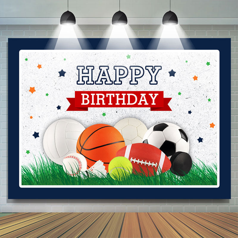 Lofaris All Star Theme Happy Birthday Backdrop For Boys