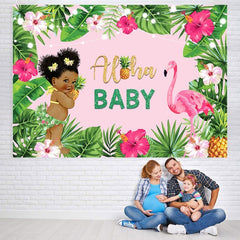 Lofaris Aloha Summer Flamingo Baby Shower Photoshoot backdrop