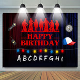 Lofaris Alphabet Stage Halloween Theme Happy Birthday Backdrop