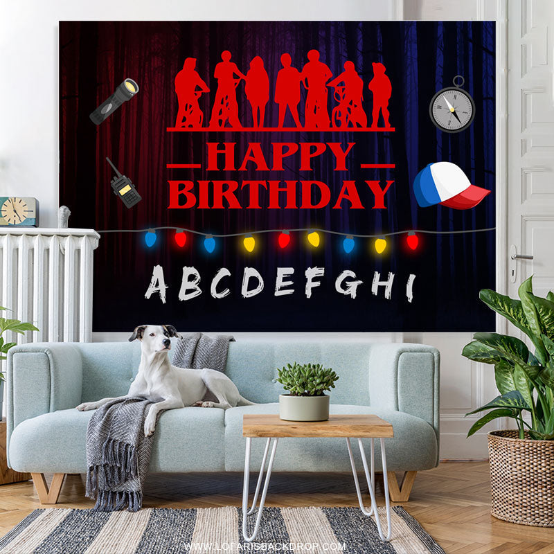 Lofaris Alphabet Stage Halloween Theme Happy Birthday Backdrop