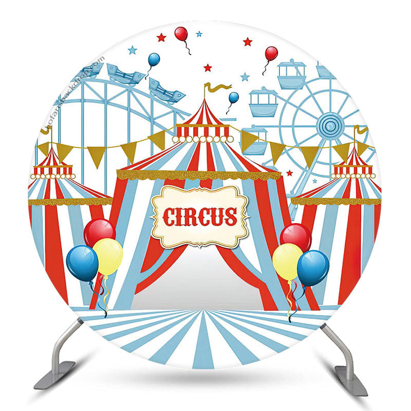 Lofaris Amusement Park Circus Round Brithday Backdrop Cover