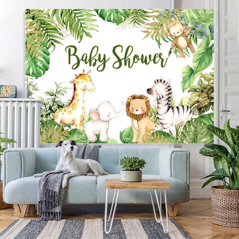 Lofaris Animals Jungle Baby Shower Photogarphy Backdrop for Boy