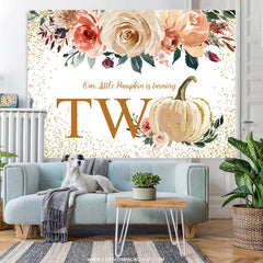 Lofaris Autumn Little Pumpkin Is Turning Two Birthday Backdrop