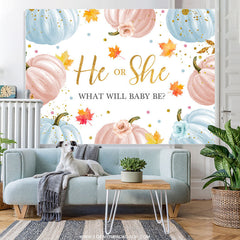 Lofaris Autumn Pumpkin Leaves Themed Baby Shower Backdrop