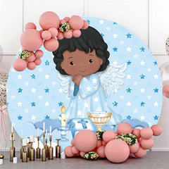 Round Black Girl Car Floral Party Backdrop For Wedding