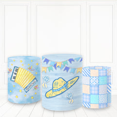 Lofaris Baby Blue Accordion Pillar Cover Lovely Flag Plinth