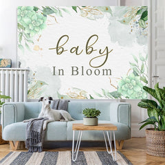 Lofaris Baby In Bloom Flower Green Photo Backdrop for Shower