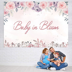 Lofaris Baby in Bloom Pink and Purple Shower Backdrop