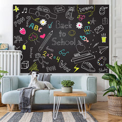 Lofaris Back to School Blackboard Chalk Drawing Kids Backdrop