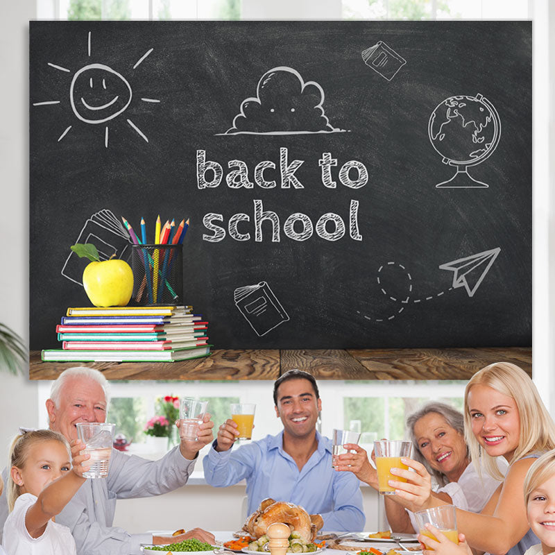 Lofaris Back to School Chalkboard Books Photoshoot Backdrops
