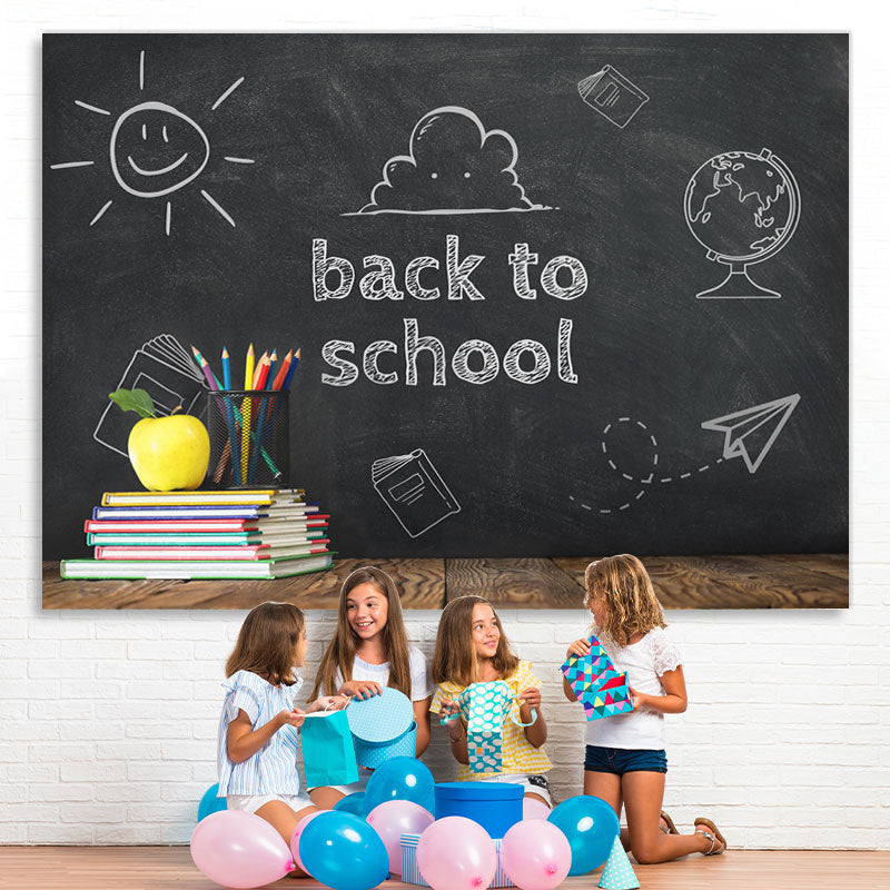 Lofaris Back to School Chalkboard Books Photoshoot Backdrops