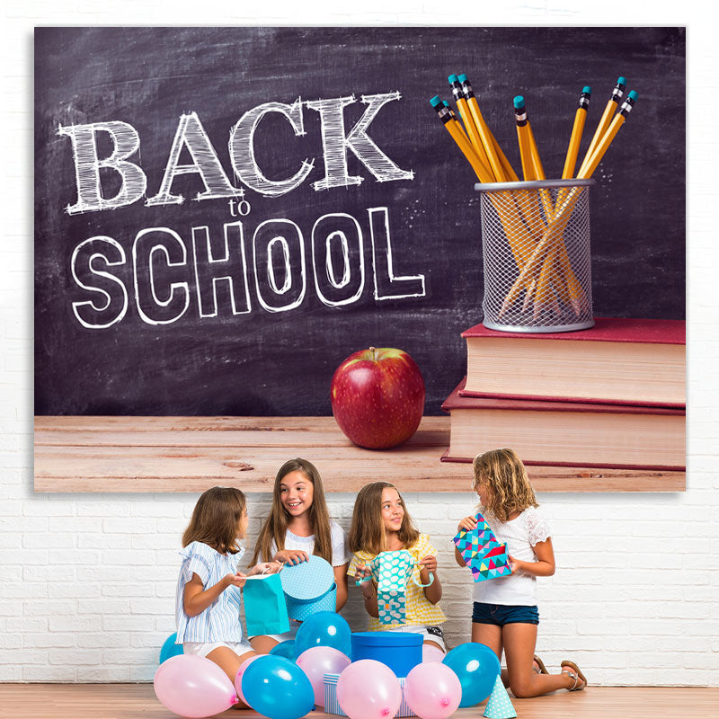 Lofaris Back to School Room Chalkboard Pencils Backdrops