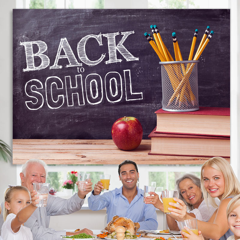 Lofaris Back to School Room Chalkboard Pencils Backdrops