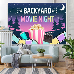 Lofaris Backyard Movie Night With Poporn And Drink Backdrop