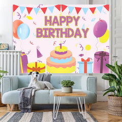 Lofaris Balloon Cake Gifts 1st Happy Birthday Party Celebration Backdrop