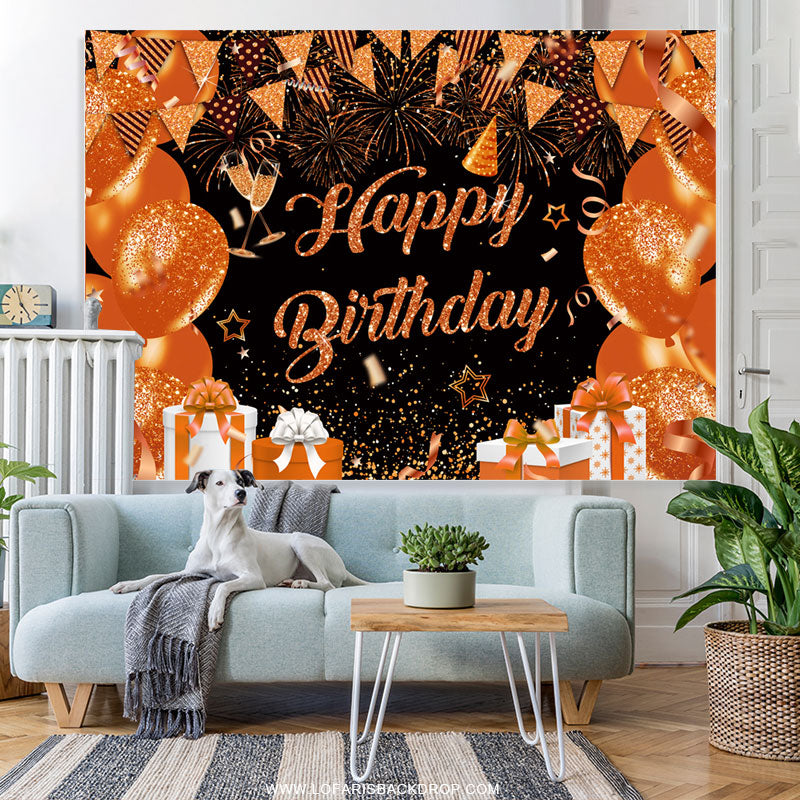 Lofaris Balloon Flag With Spark Gifts Birthday Backdrop