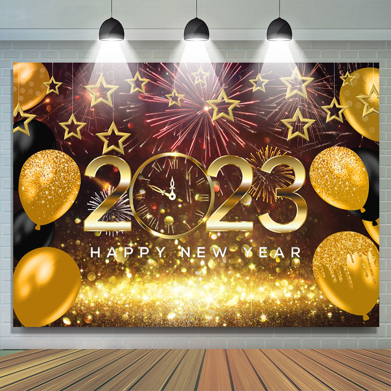 Lofaris UK Balloon Star With Spark Bokeh Happy New Year Backdrop