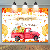 Lofaris Balloon Yellow Leaves Car Happy Birthday Our Little Pumpkin Backdrop