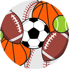 Lofaris Balls Sport Theme Round Birthday Backdrop Kit For Boy