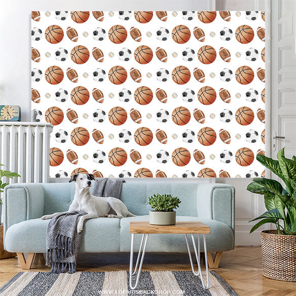 Lofaris Balls Sports Diy Backdrop For Boy Birthday Party