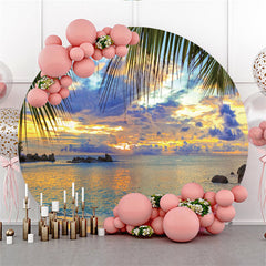 Pink Floral Baby In Bloom Baby Shower Round Backdrop