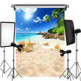 Lofaris Beach With Sunny Sea And Coconut Tree Summer Backdrop