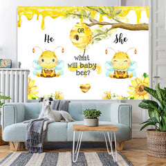 Lofaris Bee Themed Gender Reveal Backdrop Cute Party