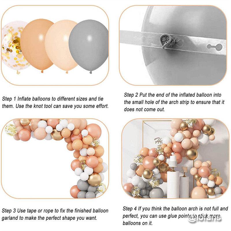 Lofaris Beige DIY 125 Pack Balloon Arch Kit | Party Decorations - White