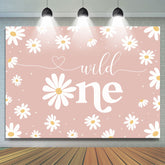 Lofaris Bellis Perennis Pink Theme Happy 1Th Birthday Backdrop