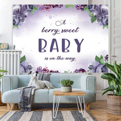 Lofaris Berry Sweet Baby On the Way Backdrop for Shower
