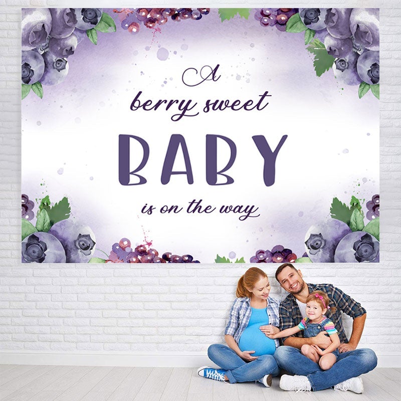 Lofaris Berry Sweet Baby On the Way Backdrop for Shower