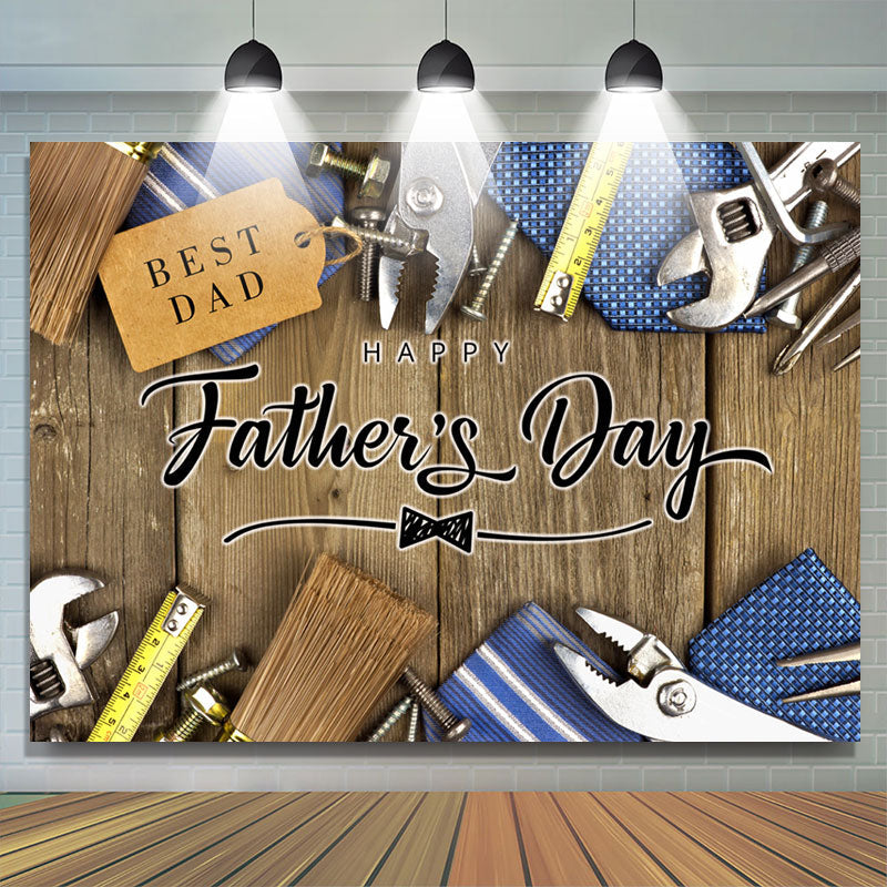 Lofaris Best Dad And Brown Wooden Happy Fathers Day Backdrop