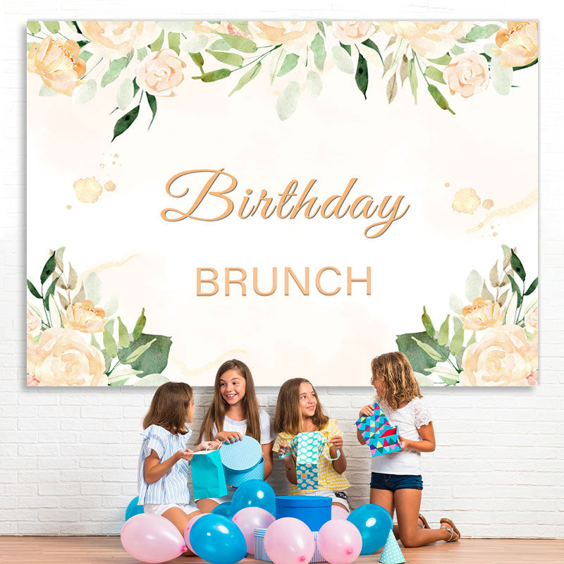 Lofaris Birthday Brunch Floral Backdrop For Baby Girl