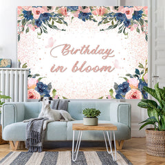 Lofaris Birthday in Bloom Pink Floral Bokeh Biurthday Backdrop