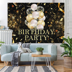 Lofaris Black and Golden Balloon Bokeh Birthday Party Backdrop