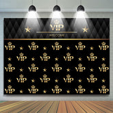 Lofaris Black And Golden Welcome Vip Happy Birthday Backdrop