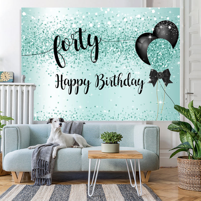 Lofaris Black and Green Bokeh Happy 40Th Birthday Backdrop