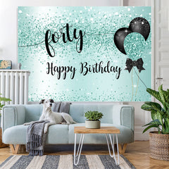 Lofaris Black and Green Bokeh Happy 40Th Birthday Backdrop