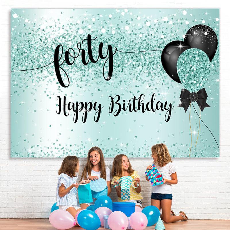 Lofaris Black and Green Bokeh Happy 40Th Birthday Backdrop