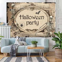 Lofaris Black And Khaki Retro Styel Halloween Party Backdrop