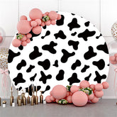 Lofaris Black And White Abstract Pattern Birthday Round Backdrop