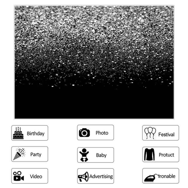 Lofaris Black And White Cold Winter Night Backdrop For Party